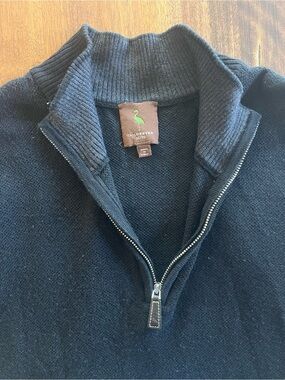 Tailorbyrd Black Half Zip Merino Sweater